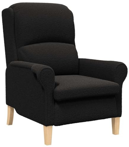vidaXL Armchair Black 76 x 94 x 102 cm, Stylish Living Room Armchair, Ergonomic Design, Soft Fabric Seat, Supportive Chair, Chic Indoor Seating for Relaxation