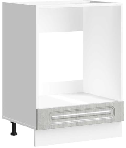Eleganz Herdumbauschrank Kalmar Grau aus Holzwerkstoff - Moderner Küchenschrank für kleine Räume, langlebig und platzsparend