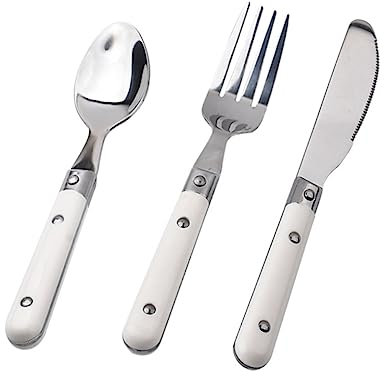 Abaodam Edelstahl Besteck Set Für Junge Mädchen Mit Messer Gabel Löffel Set Robust Und Langlebig Für Praktisches Geschirr Und Besteck