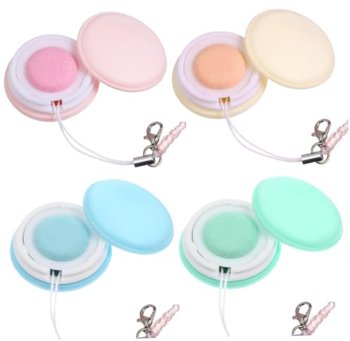 Angoily Kit de 4 Nettoyeurs D'écran pour Téléphone Portable en Silicone et PP avec Housse, Lanière et Boucle, Nettoyant Pratique pour Écrans D'ordinateurs et Portable, Couleur Aléatoire
