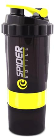 500ml Protein Shaker Bottle, Premium Shaker for Protein Shakes, Lifetime Durability, Leakproof, Odourless (yellow)