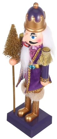 Ipetboom Purple Nutcracker Soldier Ornament Plastic Christmas Tree Decoration Nutcracker Collection Xmas Table Decor