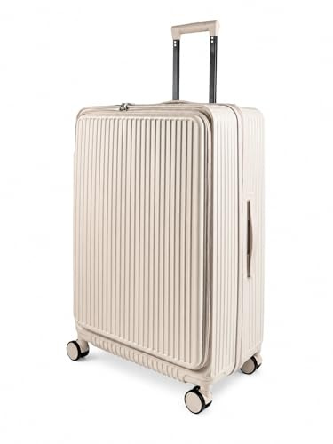 Vuelto Valise Soute Moyenne 65 cm – Bagage Rigide et Résistant en ABS avec Serrure TSA – Port USB, Porte-Gobelet – Extensible – 4 Roues Doubles 360 Rose Champagne