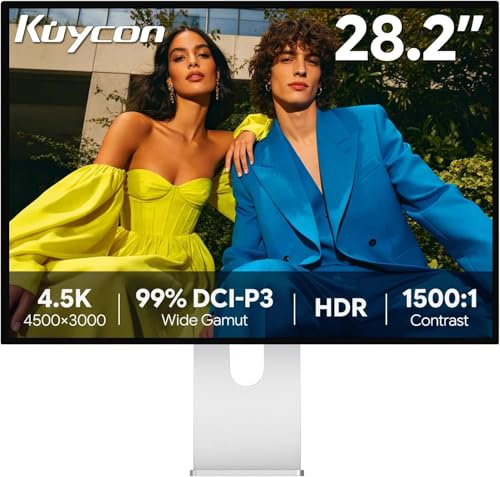 Kuycon P20 4.5K 28.2'' Monitor 60Hz, Honeycomb - con Soporte | 4500x3000 formato 3:2 10 bits 1.07B colores, USB-C 100W carga rápida, altavoces integrados, pantalla brillante ATW
