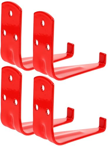 Abaodam Soporte de Pared para Extintor de Incendios en Hierro Rojo, Paquete de 4 Piezas, Resistente y Fiable para Extintores de 4 a 9kg, Adecuado para Montaje Seguro en Paredes