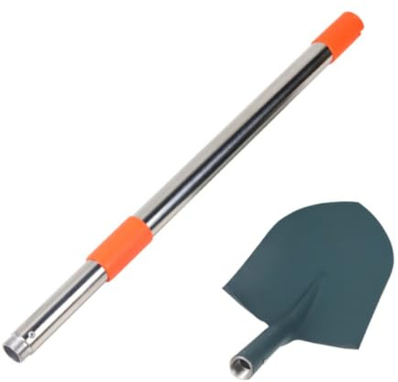 MotiveTech Pelle Pliante Pelle de Jardin Bêche Multifonction Outil d'Extraction en Acier Inoxydable Épais avec Manche Télescopique, Pelle Pointue Verte Courbée avec Manche Télescopique De 1,1 Mètre