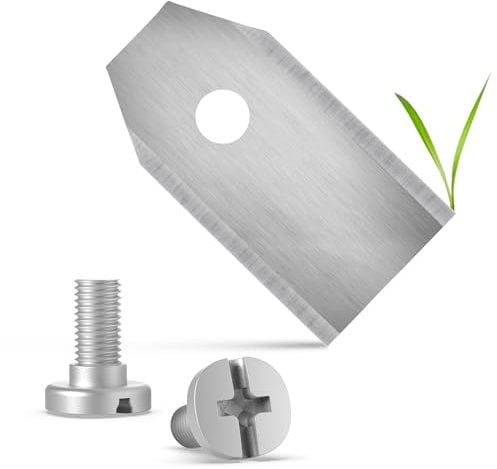 ECENCE 18 Cuchillas Robot Cortacésped Acero Inoxidable compatible con Husqvarna Gardena McCulloch Rob Flymo Yardforce Matrix Grizzly Brast + Tornillos