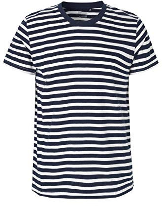 -Neutral- T-Shirt, 100% Bio-Baumwolle. Fairtrade, Oeko-Tex und Ecolabel Zertifiziert, Textilfarbe: bwgestreift, Gr.: L