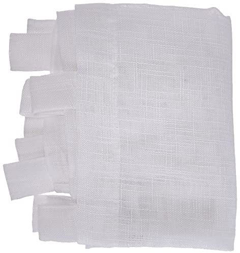 Douceur d'Intérieur Haltona - Par de Cortinas pasantes, Rectas, Efecto Lino Tejido, 120 x 60 cm, poliéster, Blanco, 120 x 60 cm