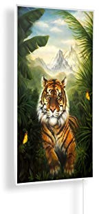 Könighaus 800W Infrarotheizung mit Bild in HD Qualität - inkl. Thermostat - TÜV SÜD + 5 Jahre Garantie - Doppelter Überhitzungsschutz - Infrarot Wandheizung - Motiv: 76. Tiger Jungle