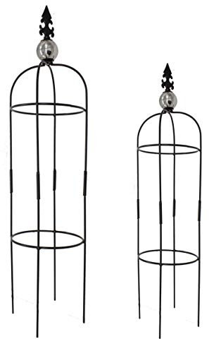 DARO DEKO Metall Rankhilfe Obelisk schwarz 2er Set