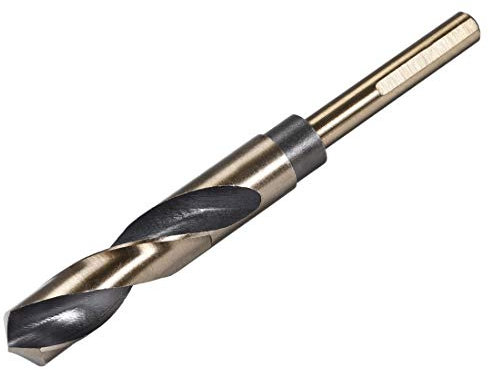 sourcing map Foret Hélicoïdal Mèche à Tige Réduite 17mm en Acier Haute Vitesse HSS 4341 avec 10mm Tige 1Pcs