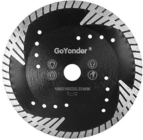 GoYonder 7 Inch Diamond Saw Blade for Cutting Stone, Concrete, Brick, Granite Suitable for 7/8 Arbor