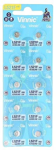 VINNIC Knopfzelle Alkaline AG0 L521F LR63 Blister x 10