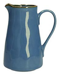 Rose & Tulipes – Pichet bleu 600 cc – Décoration de maison, cuisine – Ligne de concert de couleurs – Planche à découper de cuisine – Stoneware – 0,6 cc – 12 x h15,5 cm