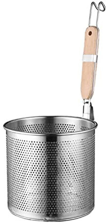 1pezzi Cucchiaio Filtrante Acciaio Inossidabile Con Manico Legno Colino Per Pasta E Cibi Fritti Scolapasta Per Cucina Facile Da Pulire E Riporre