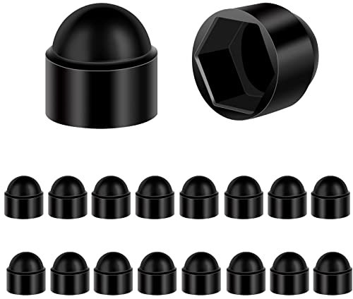 oumuik Bolt Cover Plastic Nylon Dome Bolt Nut Protection Cap Covers 18PCS M8 13mm Spanner Black