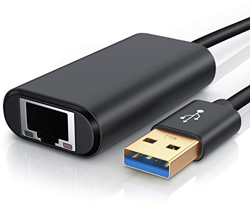 CSL - USB 3.2 Gen1 auf RJ45 Fast Ethernet Adapter - USB zu 10 100 1000Mbit Ethernet Adapter | kompatibel zu Windows und Mac OS X | Externe Netzwerkkarte RJ45 Konverter Fast Ethernet