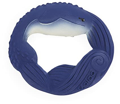 Kaloo - Petit Calme - Beißring aus Naturkautschuk - Blauwal - 10 cm - Weich und Ergonomisch - Massageeffekt - ab Geburt, K970704