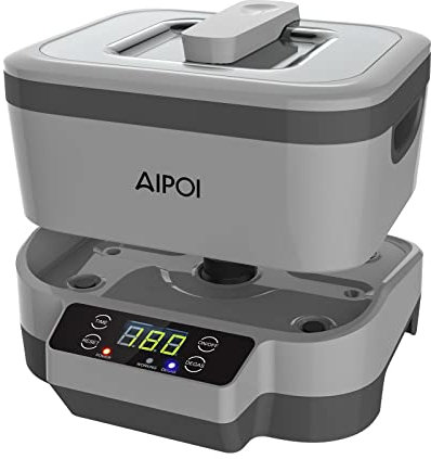 AIPOI Ultraschallreinigungsgerät 1200ML, Ultraschallreiniger mit Gespaltener, Ultraschallbad zur Reinigung für Schmuck, Brillen, Uhren, Zahnprothesen, Geschirr usw, 70W Ultrasonic Cleaner (Grau)