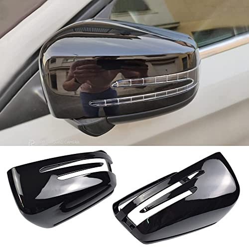 Seitenrückspiegelkappe Abdeckung links rechts Ersatz für Mercedes Benz W176 W246 W212 W204 C117 X156 X204 W221 (helles Schwarz)