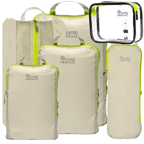 6 Set/3 Set Kompressions Packwürfel, Ultraleichte Reisetaschen Packing Cubes für Rucksack und Koffer