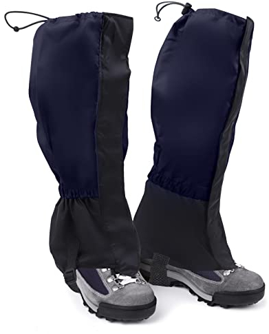 REAQUE Outdoor Gamaschen, 500D wasserdichte Gamaschen Ärmel Beinschutz für Radfahren Snowboarden Wandern Klettern (Navy blau)