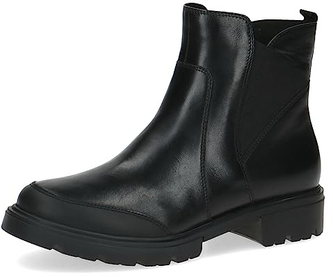 CAPRICE Damen Stiefeletten ohne Absatz Airmotion aus Leder Flach Weite G, Schwarz (Black Nappa), 41 EU