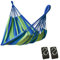 Kronenburg Hängematte 210 x 150 cm, Gesamtlänge 320 cm – Doppelhängematte mit Befestigungs-Set (Aufhängeset) - Belastbarkeit bis 300 kg – Indoor & Outdoor Hängematte Blau/Grün - Farb- und Modellwahl