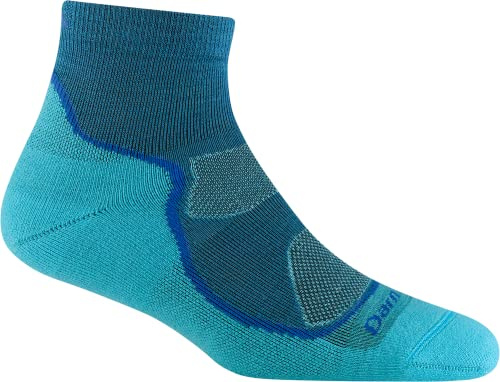 Darn Tough Vermont Women's 1987 Light Hiker 1/4 Lightweight with Cushion | 44% Merino Wool, True Seamless Toe, cushion underfoot, keeps feet dry, all-weather performance, knit in Vermont USA