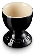 Le Creuset Steinzeug Eierbecher mit Stand-Fuß, 9 g, 5.3 x 5.3 x 5.9 cm, Schwarz glänzend, 81702001400099