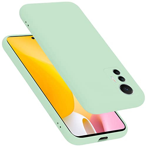 Cadorabo Hülle kompatibel mit Xiaomi 12 LITE Hülle Silikon Handyhülle für 12 LITE Case aus flüssigem Silikon- Kratzfeste und stoßfeste dünne TPU Schutzhülle - Liquid HELL GRÜN