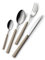 GLOUPIE Set 24 Posate Loft Sabbia Per 6 Persone in Acciaio Inox e Manico In ABS Made In Italy Lavabili In Lavastoviglie