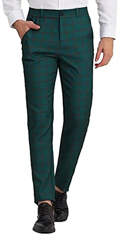 Gefomuofe Herren Chinohose Kariert Hose