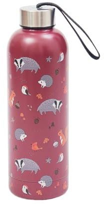 Eco Chic Reusable Thermal Bottle Stainless Steel Leakproof Insulated Water Bottle (Woodland Burgundy)