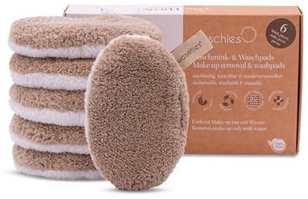 waschies waschbare Abschmink- & Reinigungspads wiederverwendbar, porentiefe Reinigung nur mit Wasser, hautschonend, hypoallergen, supersoft Gold Edition 6er Set