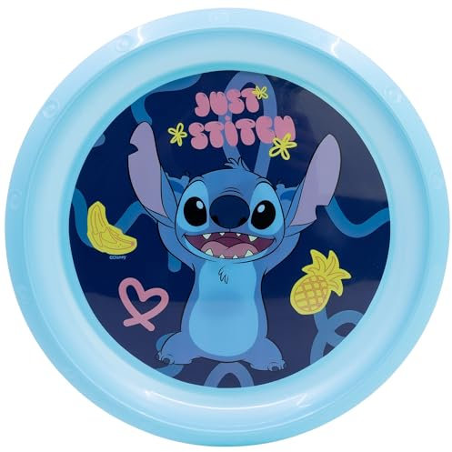 Assiette en plastique réutilisable pour enfants par Stitch