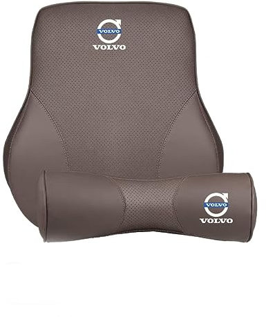 DURAGS Auto Nackenkissen für Volvo XC60 XC40 XC90 S90 S60L S80 V40, Autositz Kopfstützen, Bequemes Weiches Nackenstützkissen,Reise-Nackenkissen Lordosenstützkissen Zubehör,B Brown