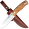 J&V Cuchillo de Hoja Fija Serie XS DROP para Bushcraft, Campo, Caza, Pesca, Supervivencia y Outdoor, Hoja 10 cm, Funda de piel, Hecho en España