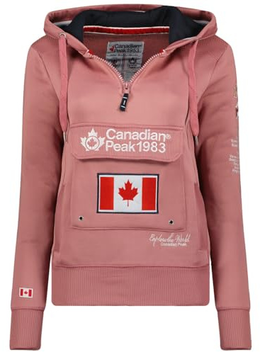 Canadian Peak Gyrelle Lady - Sweat Femme Capuche Poches Kangourou - Sweatshirt Pull Manches Longues Chaud - Hoodie Veste Femmes Printemps Ete Automne Hiver
