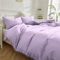 WONGS BEDDING Lilac Duvet Cover Double Size Pom Pom Tassels Bedding Cover Soft Microfiber Bedding Set with Zipper Closure (200x200cm)