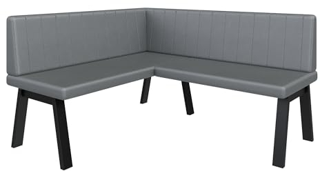 FURNISTAR Eckbank Akiko Metal A - Eckbankgruppe für Ihrem Esszimmer, Küche modern, Sitzecke, Essecke. Perfekt für Küche, Büro und Rezeption. Solide und Starke Verarbeitung. (142x168-Links-Soft29)