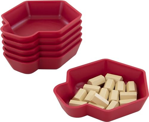 Feldherr Shell Pack Ventaja - 6 bandejas de fichas de Colores para Accesorios de Juegos de Mesa, fichas, meeples y Otros Objetos pequeños, Color:Cherry Red
