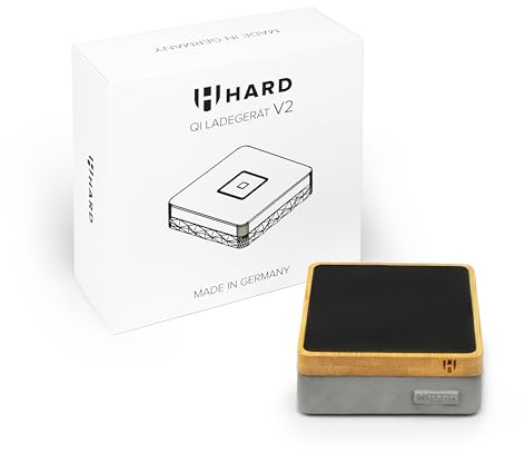 HARD Qi Wireless Charging Pad Made in Germany, Inductive Charging Station, Elegant Design, 15W Max for iPhone 15/15 Pro/15 Pro Max/14/13/12/11, SE 2020, Samsung Galaxy S23/S22/S21/S20/S10, MagSafe