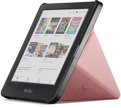 Forefront Cases Étui pour Kobo Clara Colour et Kobo Clara BW (Modèle:2024) - Étui de Support Pliant (Style Origami) - Mince et Léger, Fonction Automatique Veille/Réveil Intelligente Coque - Or Rose
