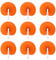 Bestage 12 Packs Decorative Paper Folding Hand Fans Handheld,Orange Round Foldable Wedding Fans Chinese and Japanese Fans Bulk for Bridal Guest Church Party Favors Dancing Birthday DIY