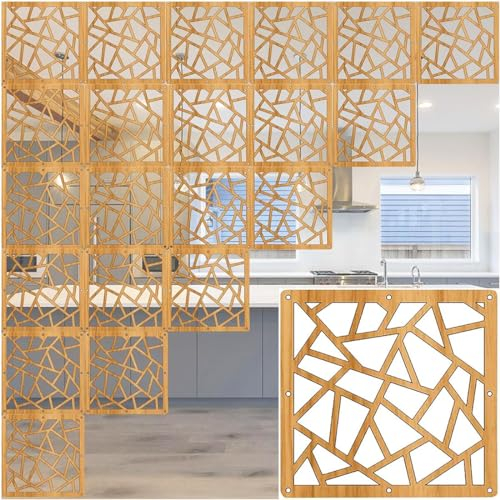 HAILM 20pcs, Raumteiler Hängend Paravent Raumtrennwand Raumtrenner Sichtschutz DIY Paneele Vorhang Zum Aufhängen Für Zuhause Hotel Büro Bar Dekoration 29X29x0.5 cm