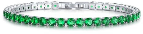 CCAIPU Bracelet Femme 18k Plaqué Or Zircone Strass Bracelet Classique Tennis Bracelet pour Femmes Filles Cadeaux (B-Vert, alliage)