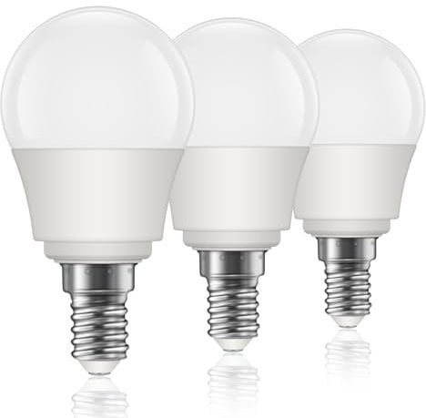 E14 LED Light Bulb, 40W Equivalent Small Edison Screw, Warm White 2700K Golf Ball, Energy Saving G45 Globe, Non-Dimmable, Pack of 3