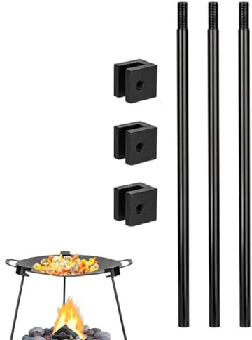 Hanging Tri-Grill - Camping Tripod For Cooking | Tripod Grill Adjustable Height Campfire Tripod Easy Storage Tripod Multifunctional For Campfire Cooking Pot Rack Black
